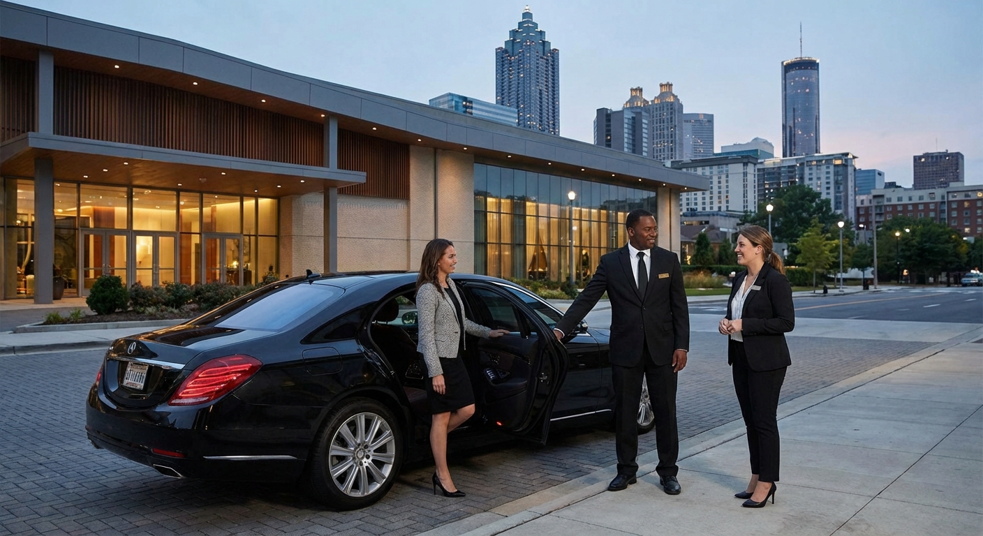 Private car service ensures reliable, comfortable, and professional transportation for event guests in Atlanta